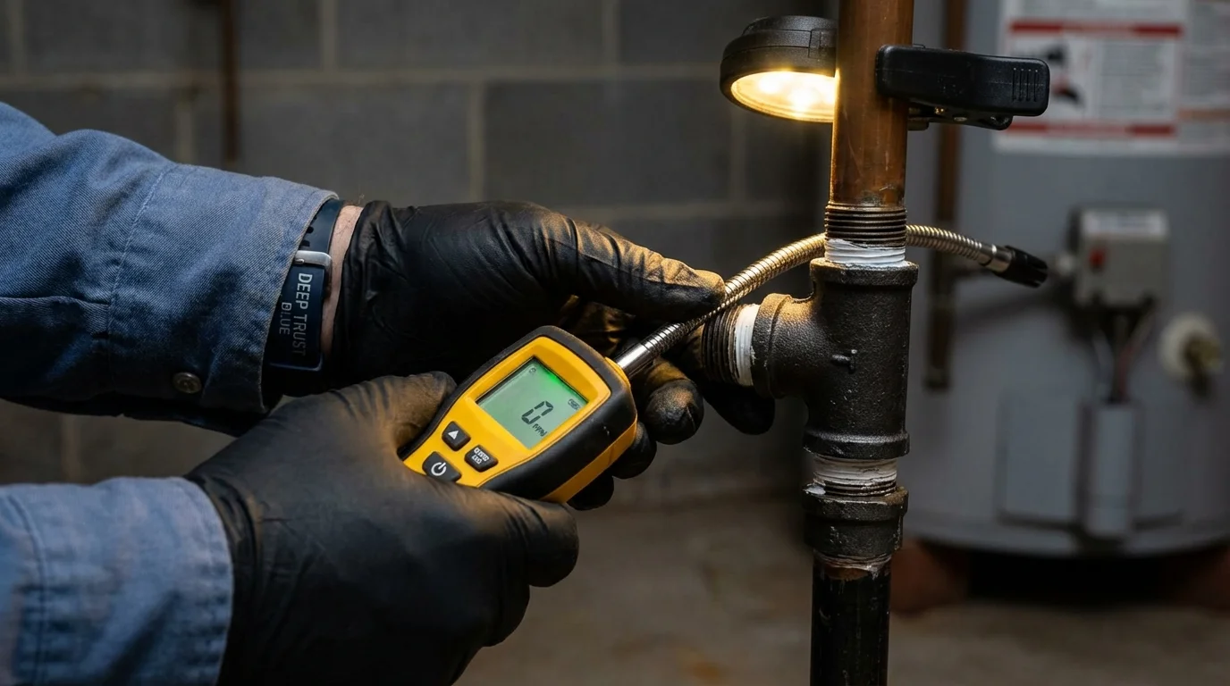 Gas leak detection with electronic sniffer by Johns Plumbing LLC in Chalmette