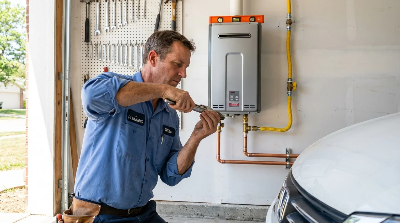 Tankless water heater installation by a Johns Plumbing LLC plumber in Chalmette